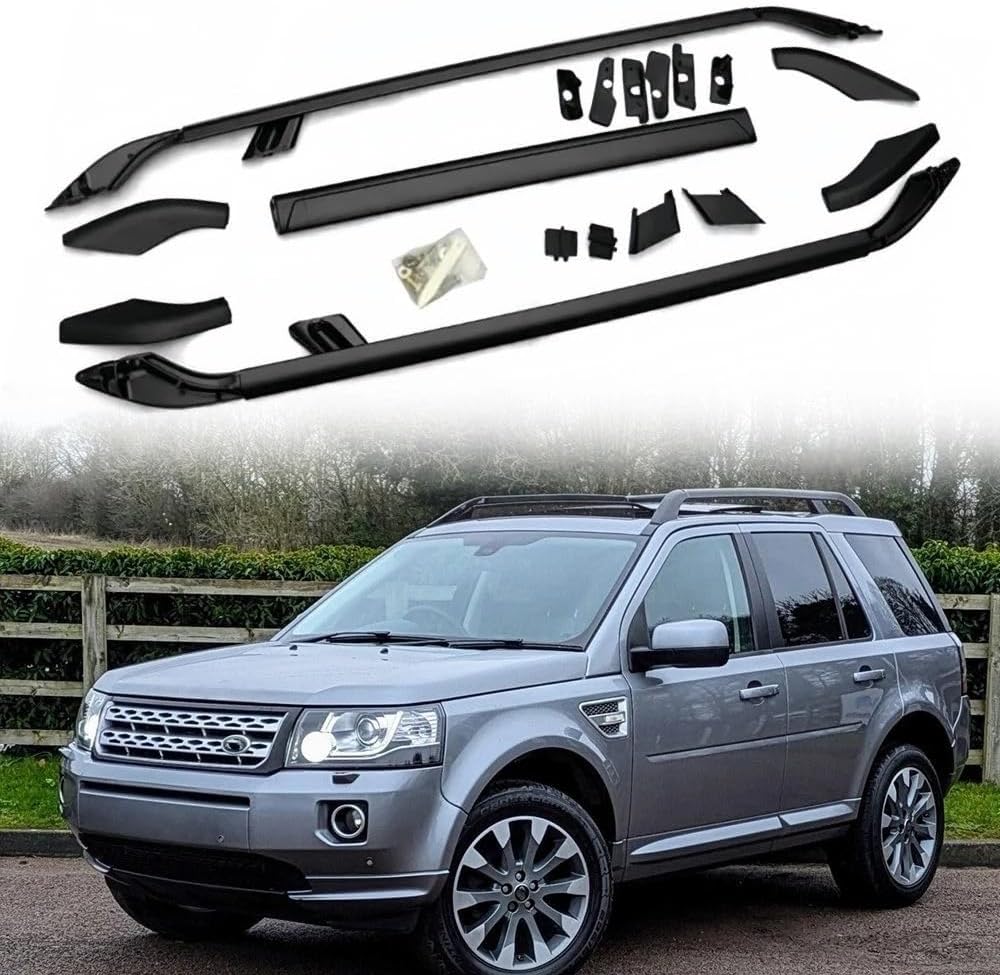 2PCS Roof Rack Side Rails Fits for Freelander2 L359 2007-2015 Rooftop Cargo Luggage Kayak Carrier Aluminum