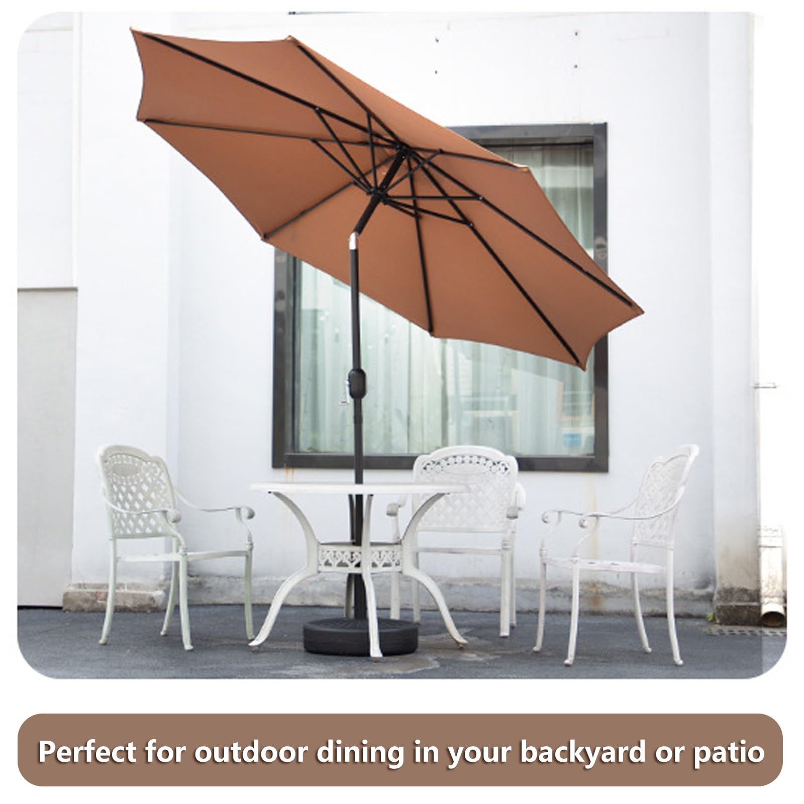 Sonnenschirm Balkon Mit Halterung Drehbarer Griff Balkonschirm Zum Knicken Stabile Struktur Geeignet für Gärten Im Freien Straßencafés Restaurants Parks(Wine red,230cm)