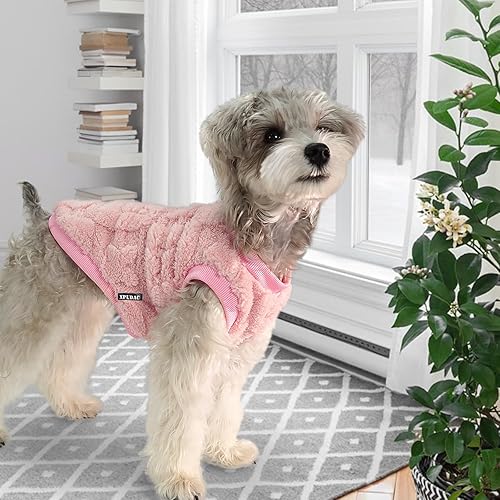 Miniatura 6 de XPUDAC Paquete de 3 suéteres para perro, ropa de invierno para perros pequeños y medianos, pijamas de forro polar para invierno, Navidad, S (rojo,