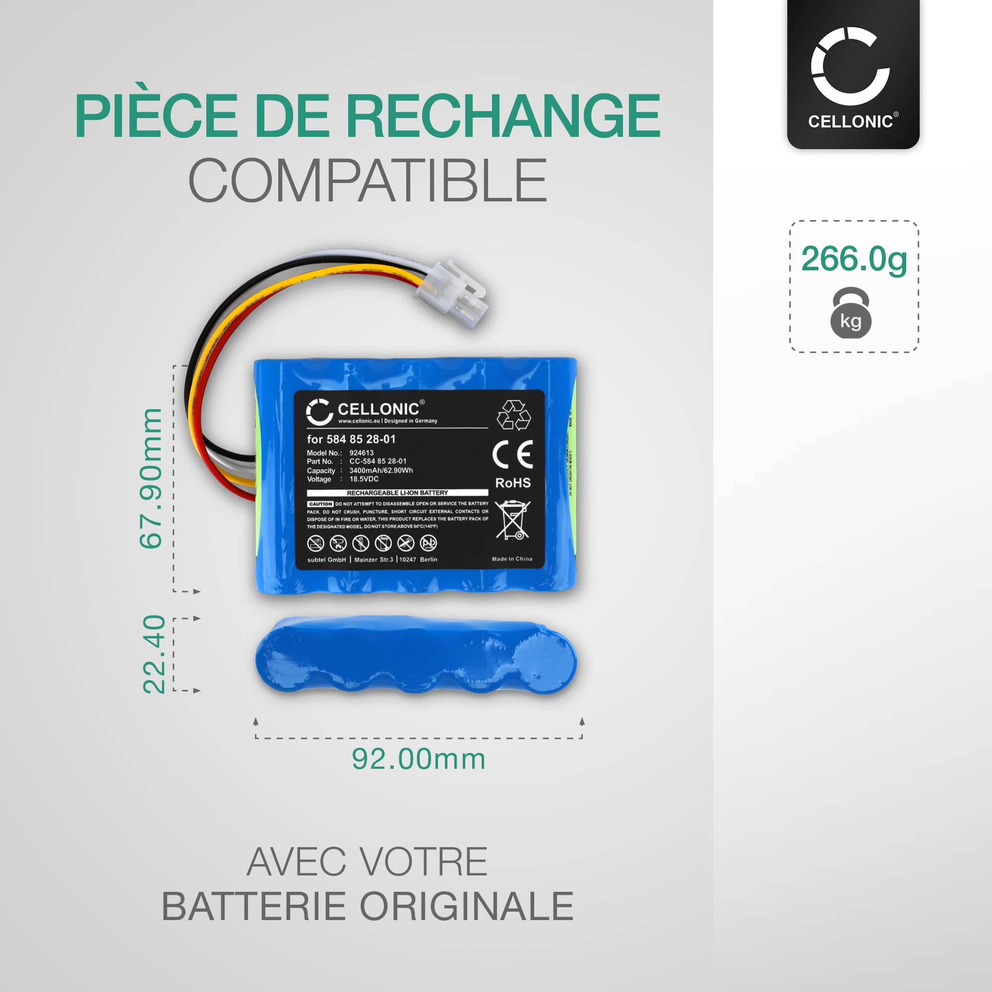 CELLONIC Batterie Compatible avec Gardena R160LI, R16OLi, R100Li, R16OLi