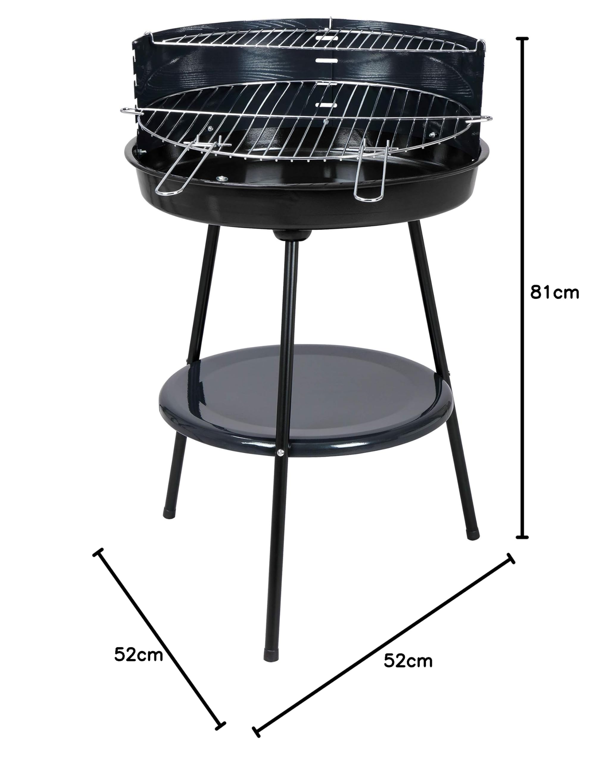 tepro Highland grill na węgiel drzewny, okrągły grill gazowy, antracyt