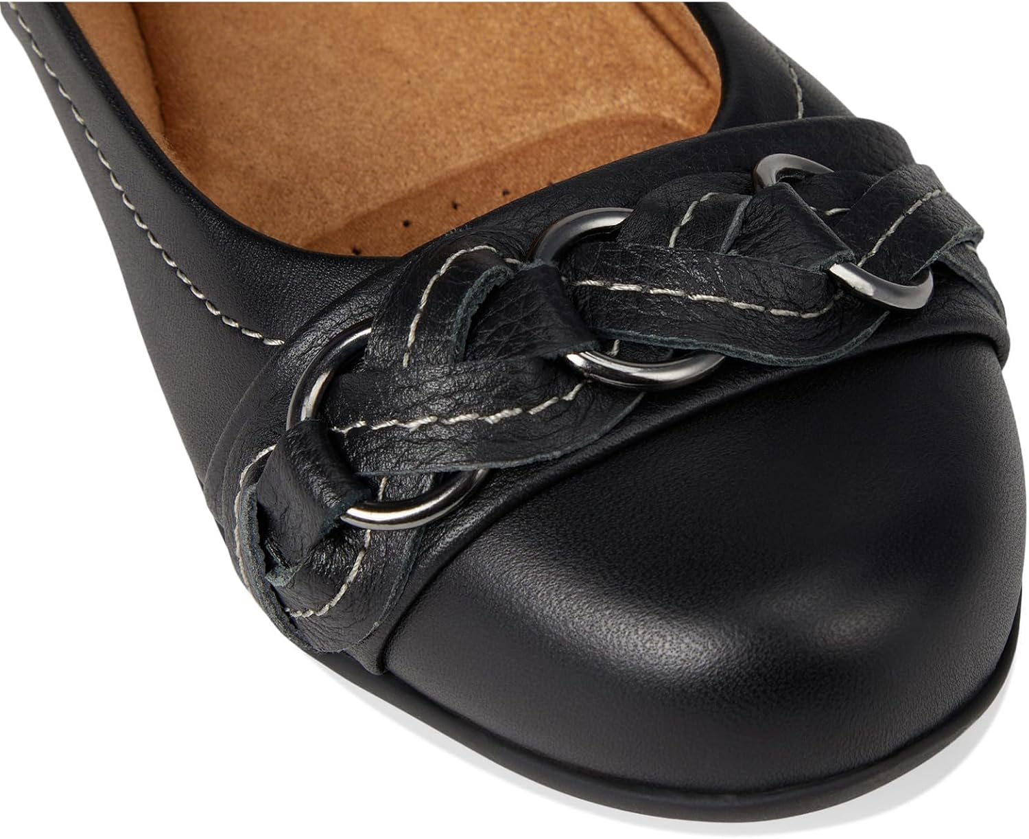 Comfortiva Posie - Soft Spots - Flats for Women - Leather Upper - Synthetic Lining - Rubber Outsole - Durable Black Calf Ionic 7 WW (EE) - Image 6
