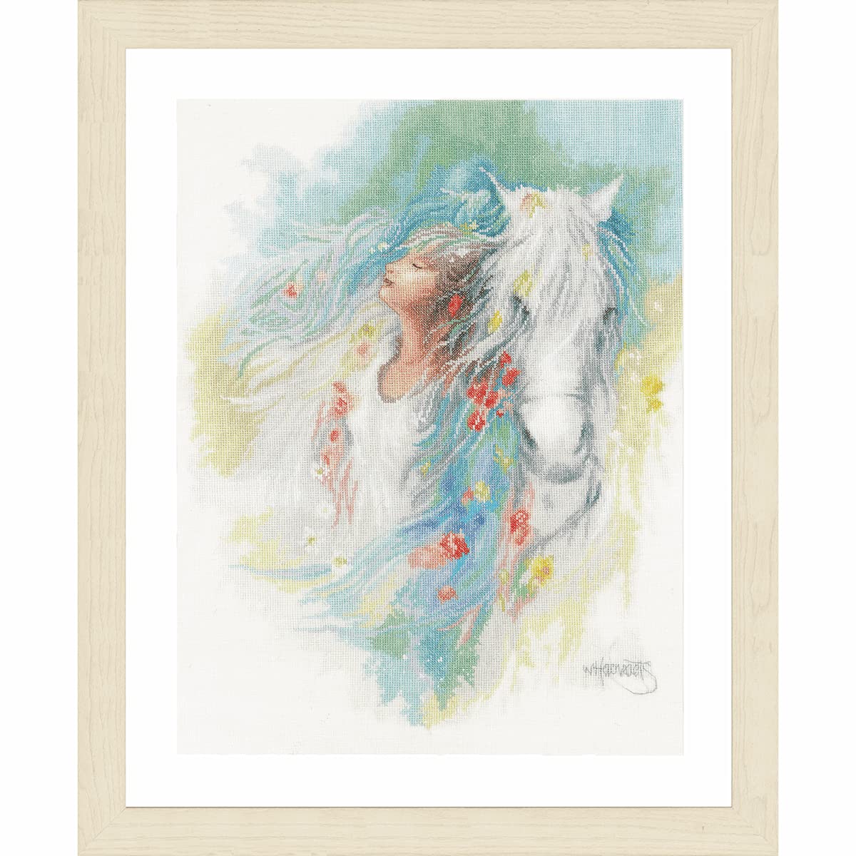 Lanarte PN-0178401 Thoughts Counted Cross Stitch Kit, Cotton, Multi-Colour, Approx. 36 x 44 cm / 14.4" x 17.6"