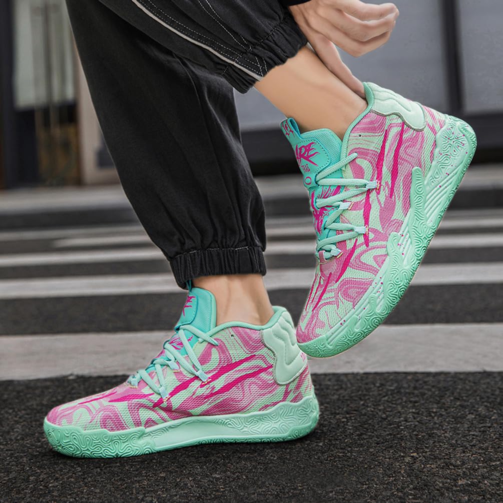 Męskie buty do koszykówki modne antypoślizgowe trampki i buty sportowe unisex lekka gumowa podeszwa zewnętrzna, oddychające, sportowe trampki młodzieżowe