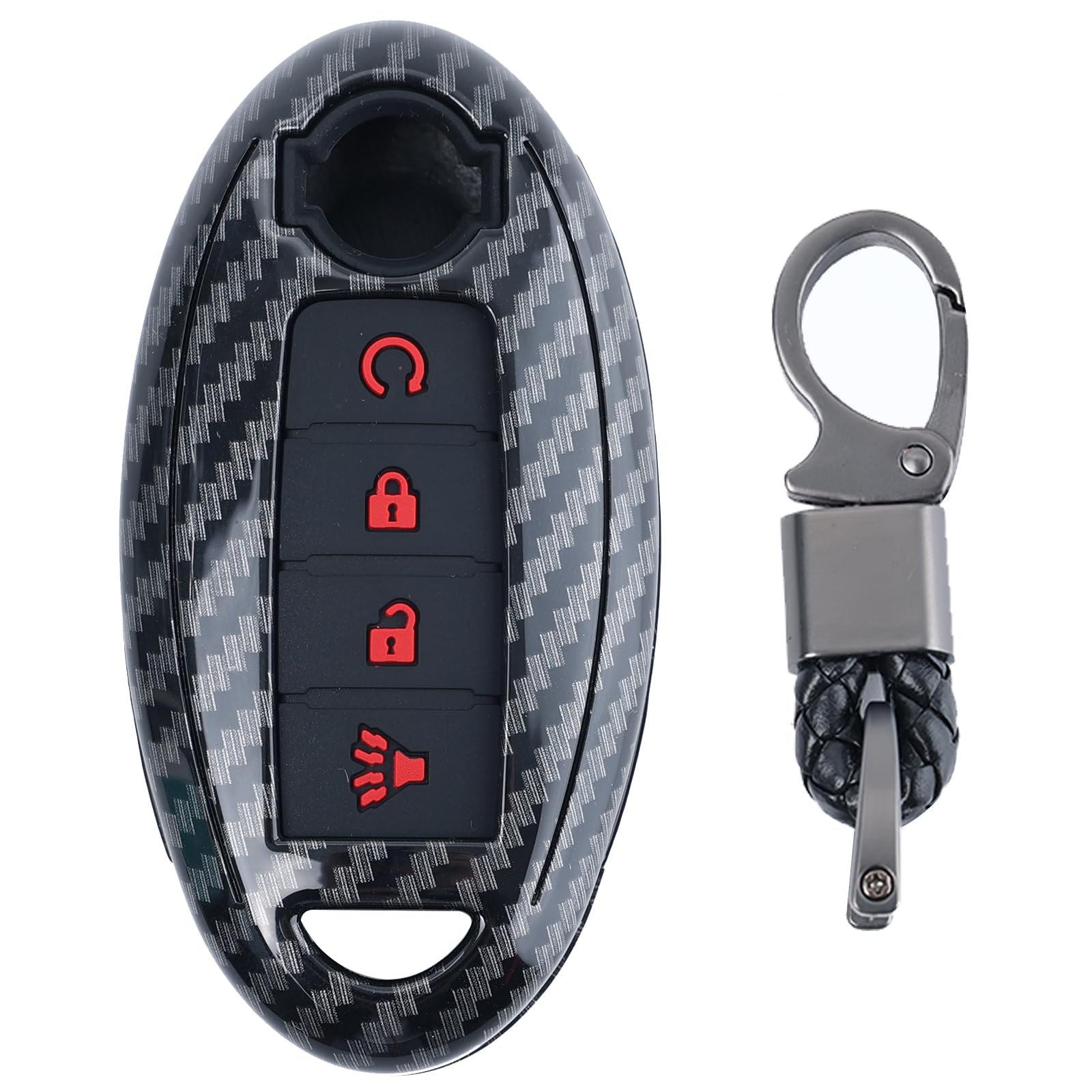 Amazon.com: for Nissan Key Fob Cover with Key Chian 4 Button for