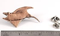 Vista 2 de Manta Ray Pin, Pewter, Lapel, Hat, Pins, Brooch, Brooches, Jewelry, Gift, Handmade in the USA, 200 Fish Designs Available. S075Z