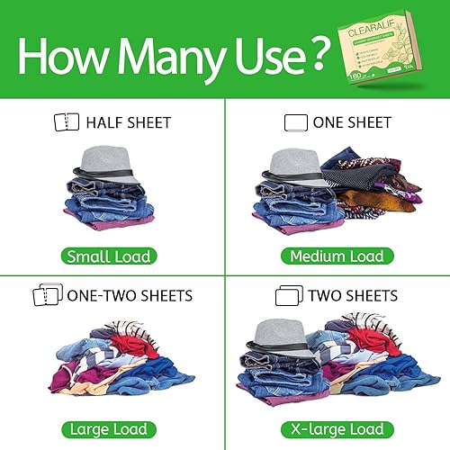 Miniatura 83 de CLEARALIF Sábanas de detergente para ropa de hasta 160 cargas, lino fresco, ideal para viajes, apartamentos, dormitorios, tiras de detergente