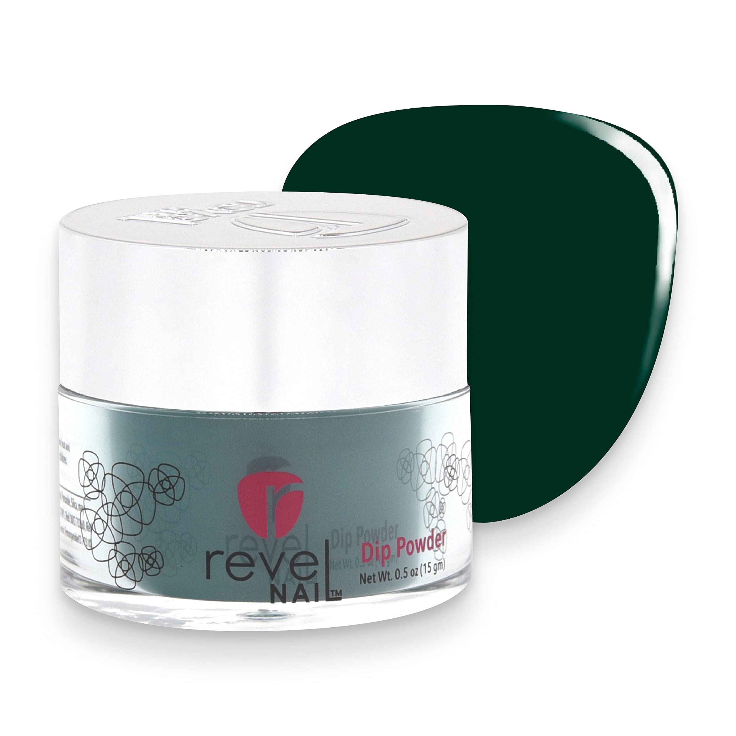 Revel Nail Dip Powder - Green Powder Dip Nail Polish, Chip Resistant Dip Nail Powder with Vitamin E and Calcium, DIY Manicure, Pine