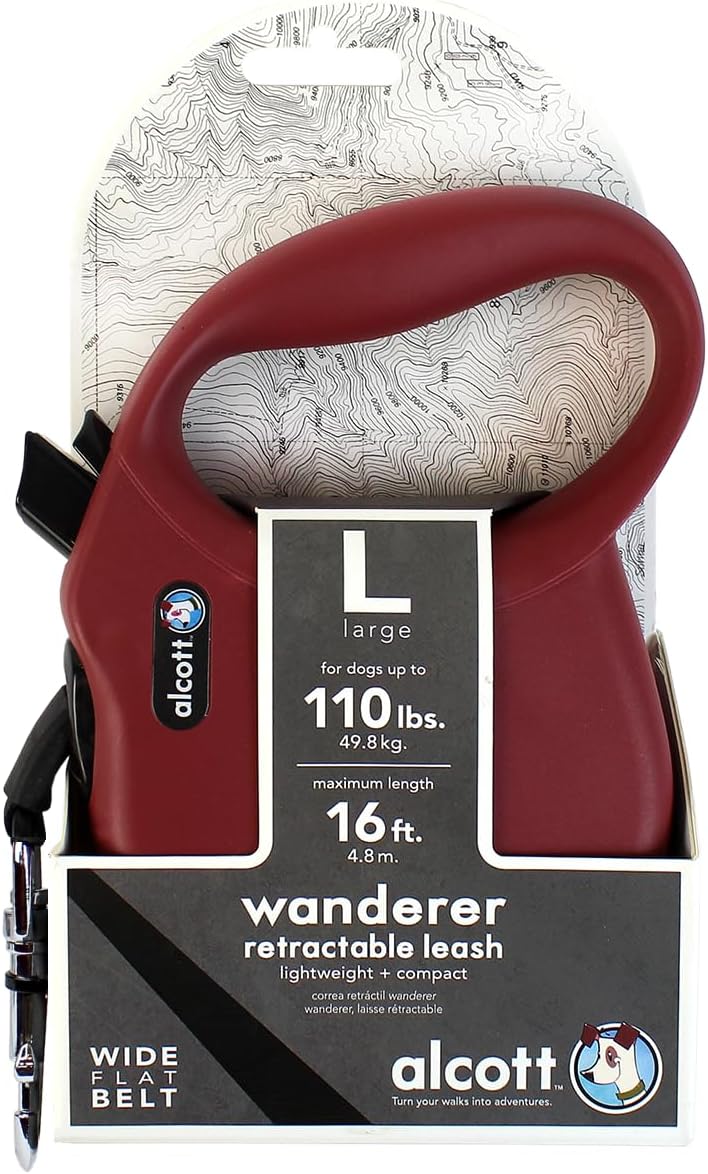 Alcott Wanderer Retractable Leash, Small, Blue