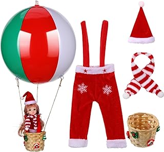 Syhood Christmas Elf Accessories Set Hot Air Balloon Scooter Baker Clothes Costume Outfits for Xmas Elf Doll Dress Party (Balloon Style)
