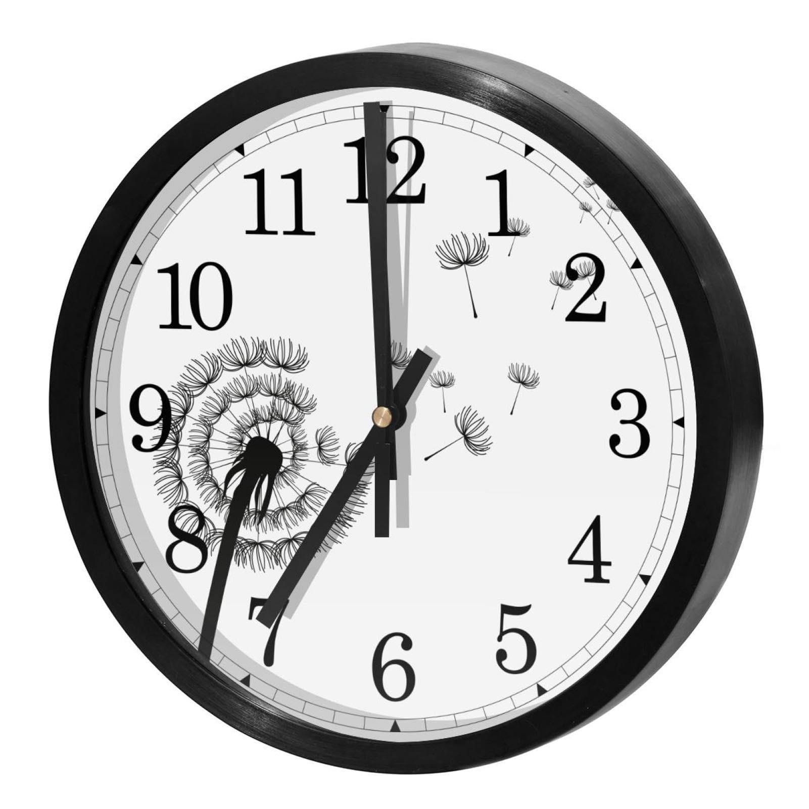 Horloge murale ronde pissenlit pour décorer une cuisine lumineuse