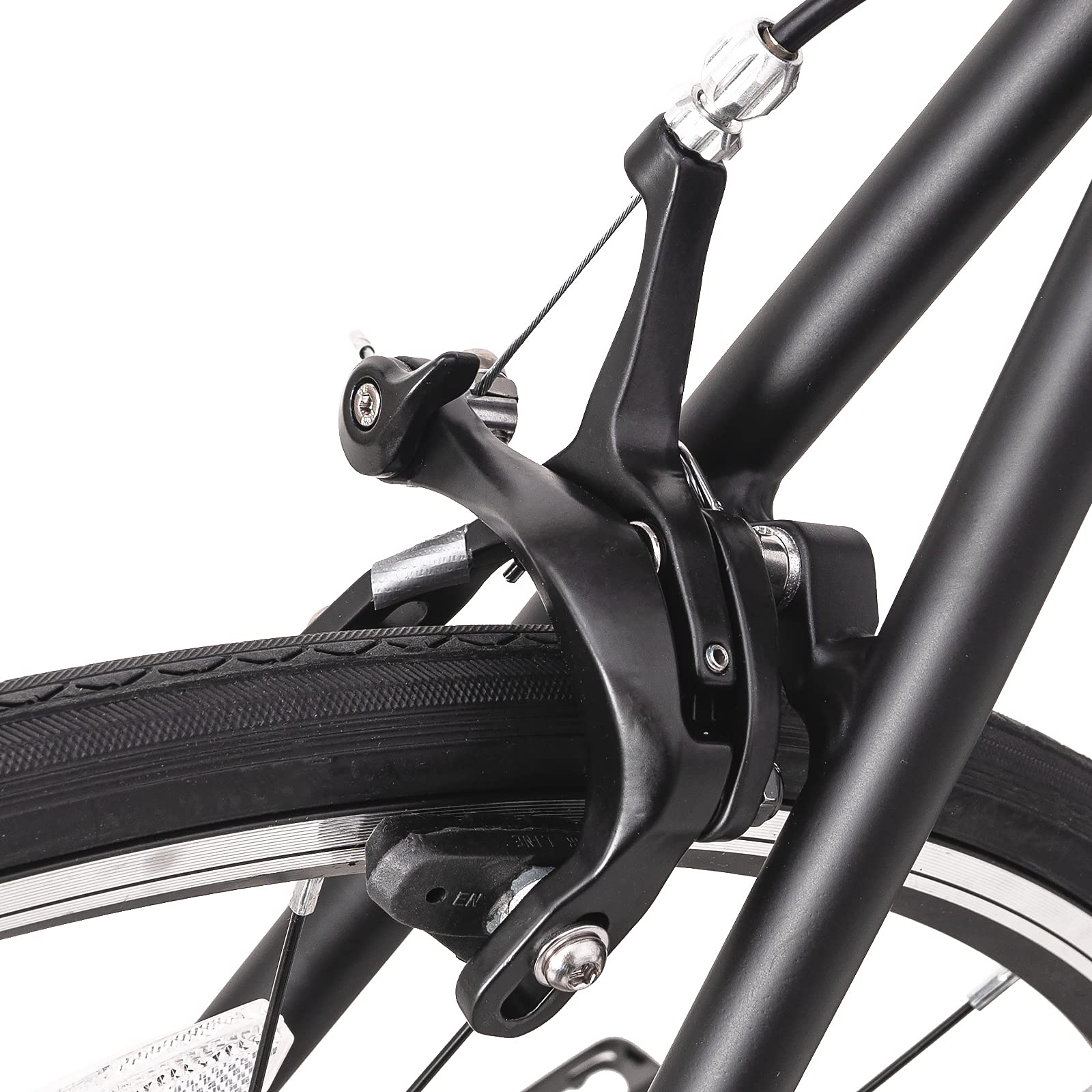 Hiland 28 Zoll Rennrad 700c Racing Bike City Pendlerfahrrad mit 14 Gang Rahmengroß 55cm schwarz Aluminium Gravelbike für Herren und Damen