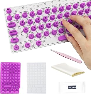 Raised Keyboard Stickers for Long Nails with Letters,Heart-Shaped Reusable Adhesive Protective Type Long Nail Keyboard Stickers for Typing, Gaming & Nail Art (70 Pcs)