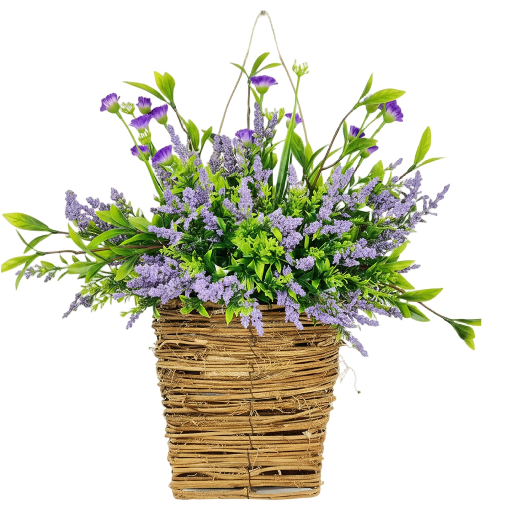 Panier suspendu pour porte d'entrée résistant pour remplacer une couronne de fleurs fanées