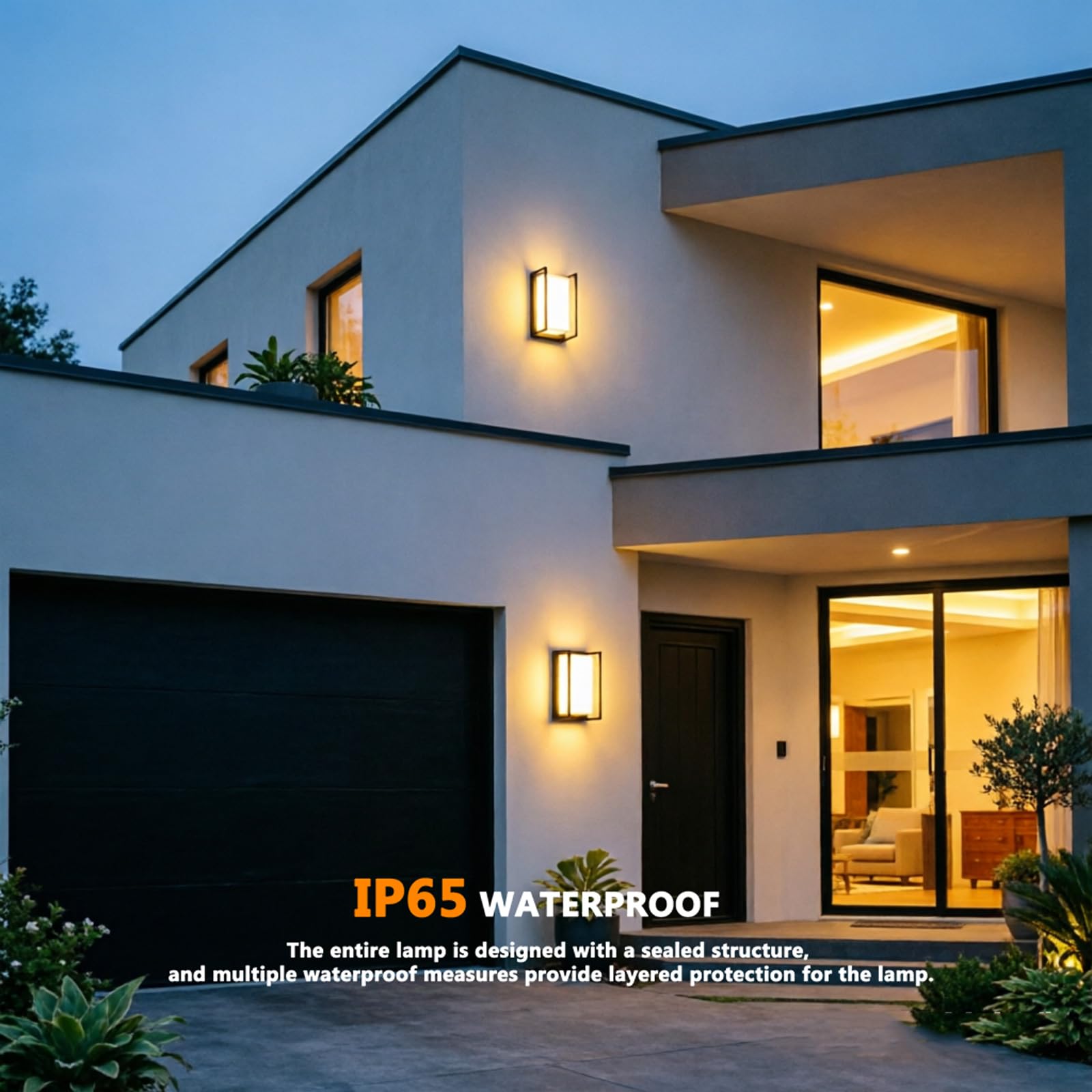 Aplique de Pared LED Moderno para Exteriores, 12 W, 3000 K, para Porche y Patio, con cableado Fijo, luminaria Exterior de Aluminio Impermeable IP65 para Puerta Principal, Garaje y jardín.