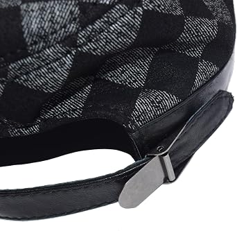 Classic Men's Leather Military Cadet Cap Army Style Adjustable Black Hats