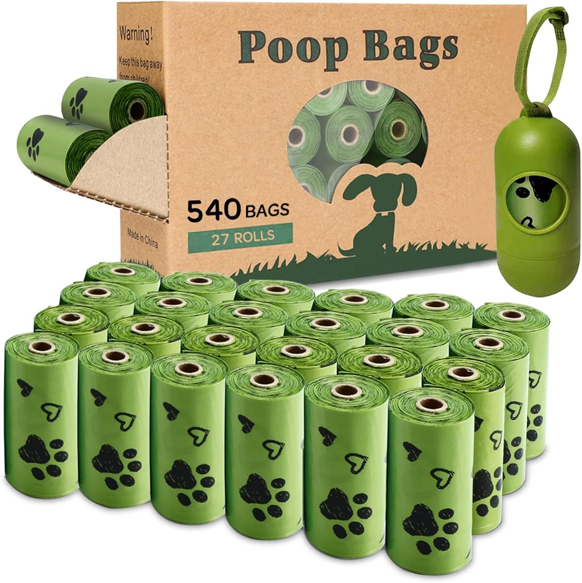 Amazon.com : Yingdelai Dog Poop Bag Biodegradable - 540 Count Dog Waste Bags with Dispenser, Extra Thick Strong Leak Proof Poop Bags for Dogs Doggy | Scented : Pet Supplies