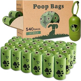 Yingdelai Biodegradable Dog Poop Bags - 540 Leak-Proof Scented Waste Bags with Dispenser, Extra Thick for Dogs