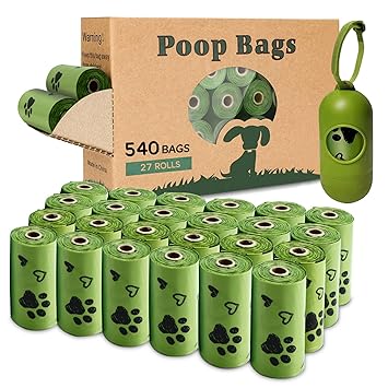 Yingdelai Dog Poop Bag 540 Counts, Biodegradable Dog Waste Bags with 1 Dispenser, Eco-Friendly Leak-Proof Pet Poop Bags for Doggy | Scented