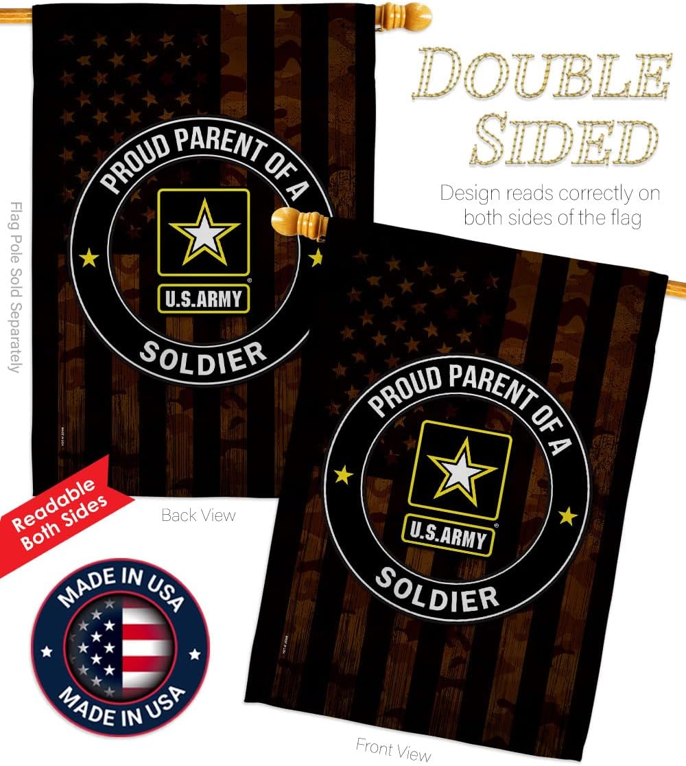 US MILITARY Proud Parent Army House Flag Armed Forces Rangers United State American Military Veteran Retire Official Decoration Banner Small Garden Yard Gift Double-Sided, Made in USA