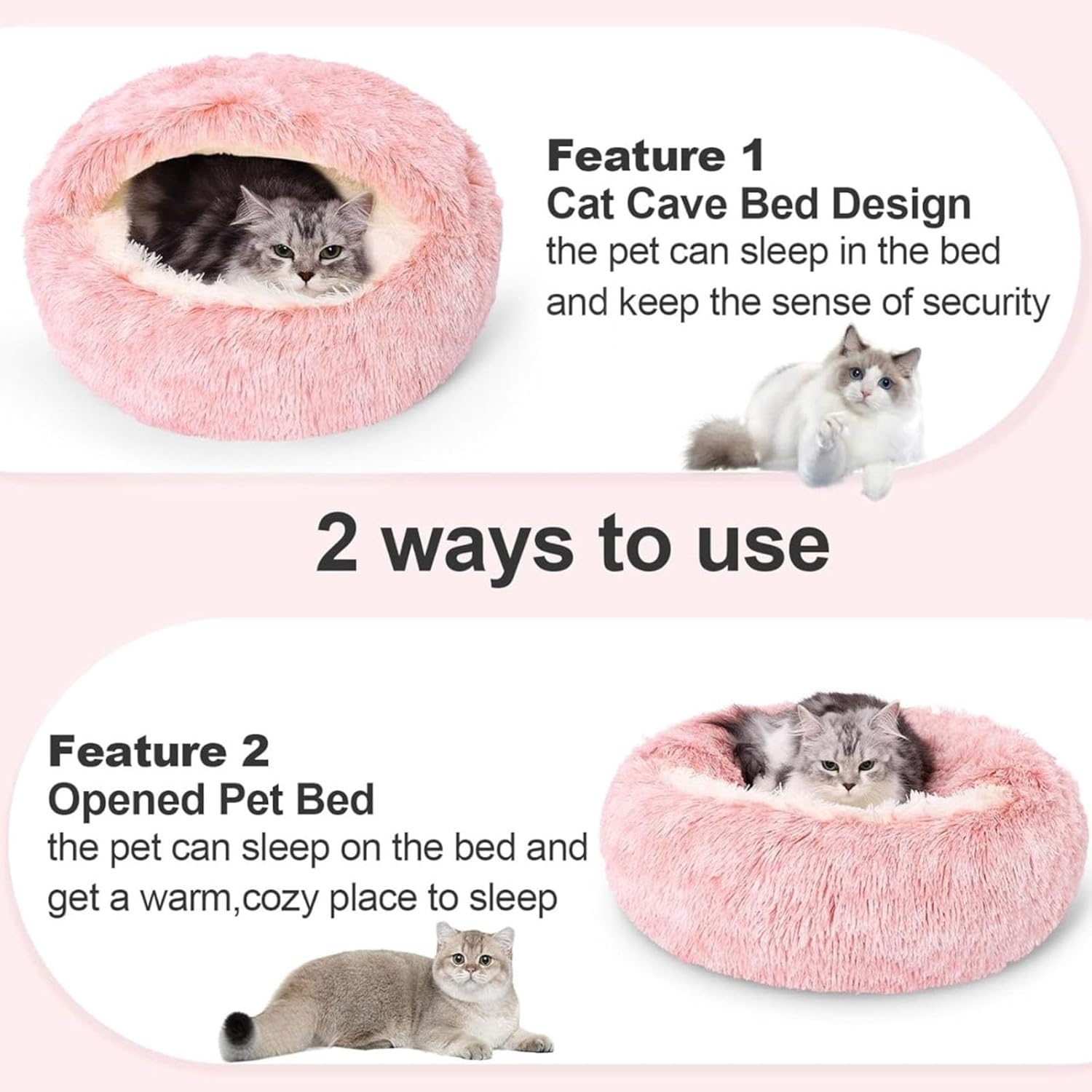 review Calming Cozycave, Calming Dog Bed, Dog Bed with Cover Cave, Calming Plush Dog Bed, Beds Calm Anti-anxiety Dog Bed, Anti-Slip Bottom Washable Pet Sleeping Bag (coffee, Large)