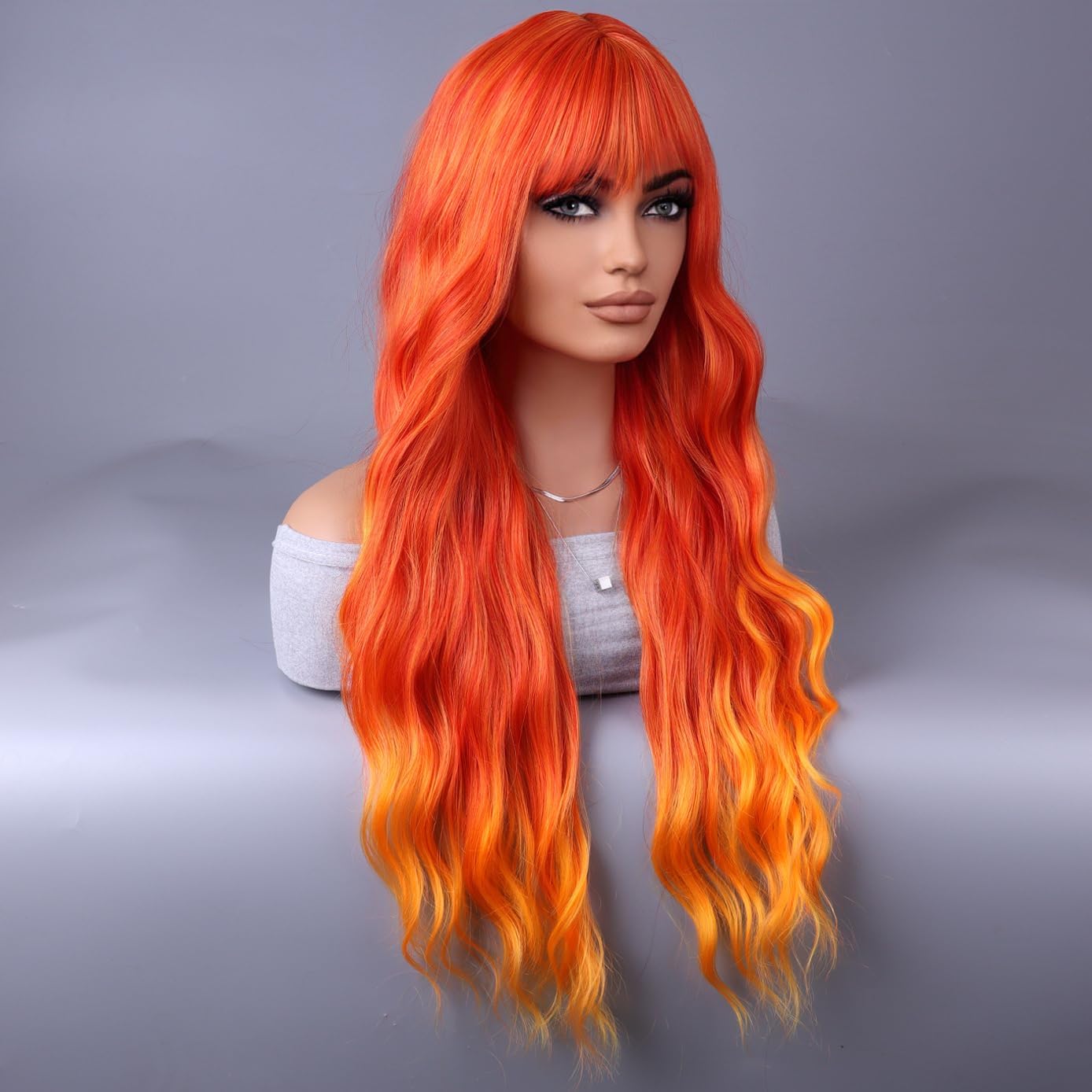 Fire starter Celebrity orange burgundy black wig Amazon.com: haha Ginger Red Ombre Lace Front Wig Human Hair  main image 2