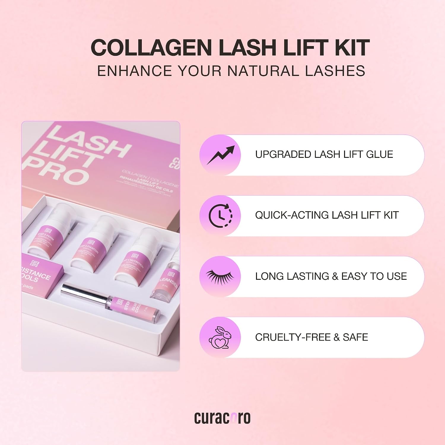Curacoro Lash Lift Kit & Lash Lift Shields | Precise Curling & Lash Shaping for Perfect Lifts image 4