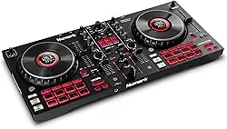 Numark Mixtrack Platinum FX - Controlador DJ para Serato DJ com Controle de 4 Decks, Mixer DJ, Interface de Áudio Integrada, Displays nos Jog Wheels e Paddle FX