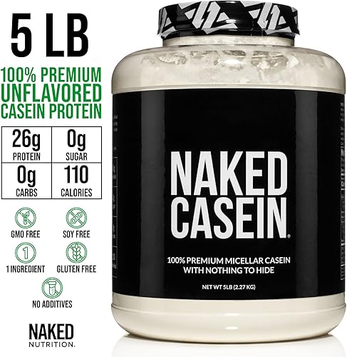 Miniatura 4 de NAKED Paquete de proteínas alimentadas con pasto: suero de leche sin sabor de 5LB y caseína sin sabor de 5 libras