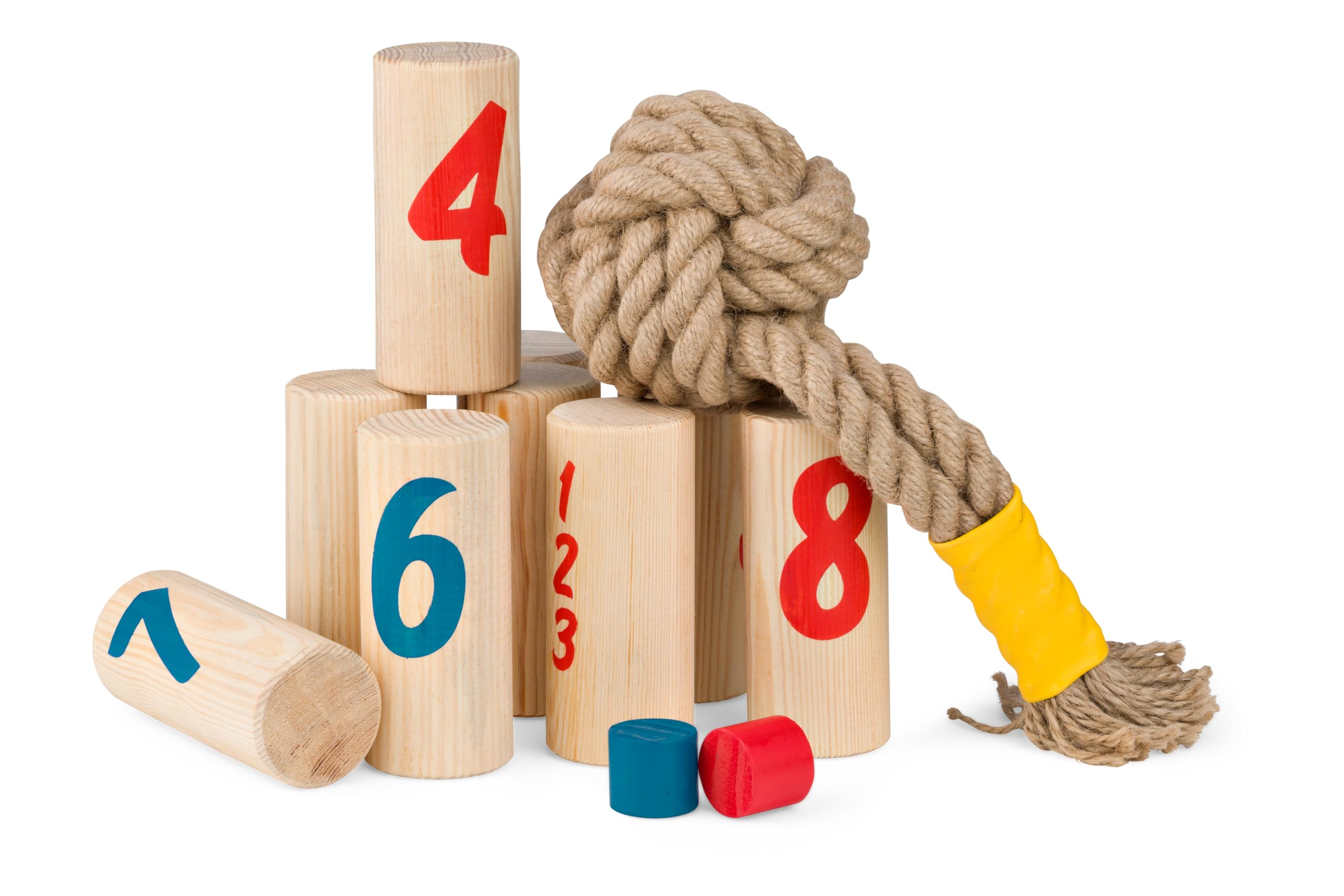 BS Toys Knapsack Strategiespiel - 7 Pfosten, 2 Spielsteine & 1 Knoten - 2-6 Spieler - ab 8 Jahren