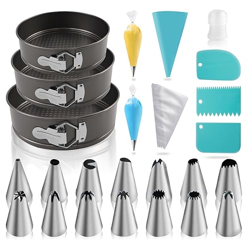 122PCs Cake Pan Sets for Baking, 7/8/9 Inch Round Cake