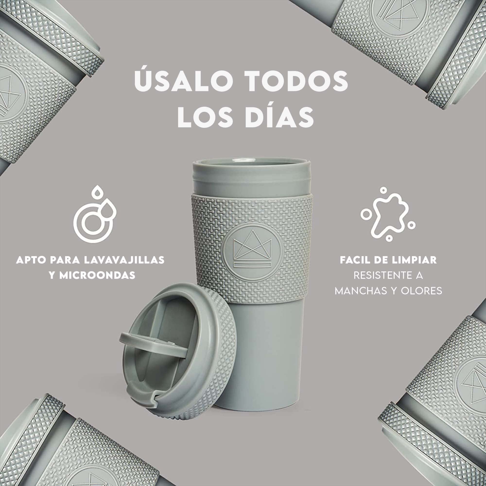 Neon Kactus Taza de Cafe | Vaso Térmico de 20oz Para Llevar | Taza de Silicona Reutilizable | Aislado con Doble Pared Termica Para Mantener Tus Bebidas Frías y Calientes | Forever Young