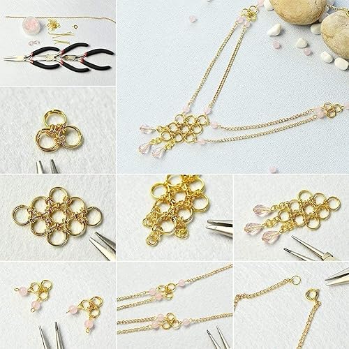 Miniatura 7 de PH PandaHall 1070 anillos de salto divididos de 6 tamaños, anillos de bronce antiguo, llavero pequeño, doble bucle, llaveros abiertos para la