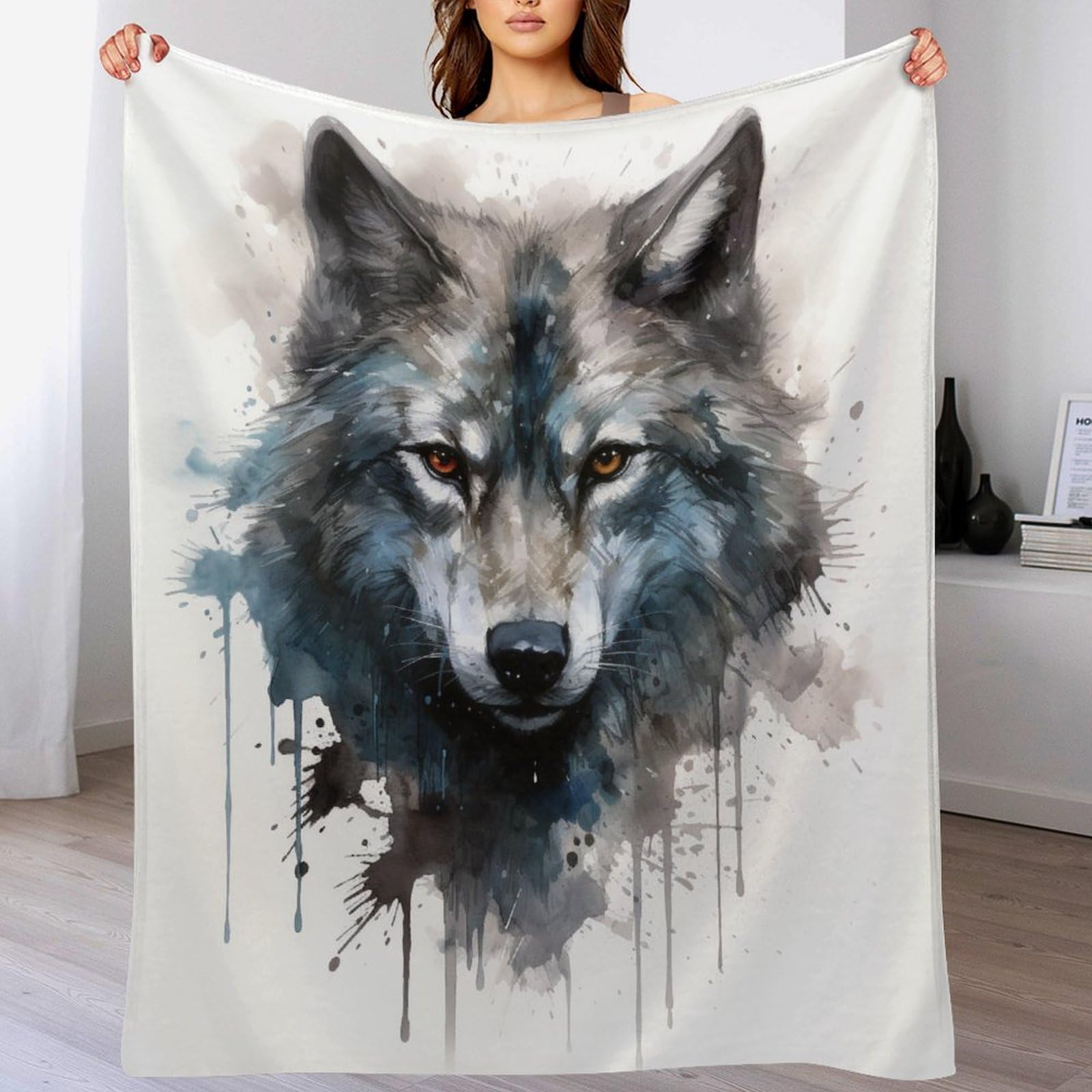 Couverture loup douce en flanelle, le cadeau idéal pour enfants et adultes