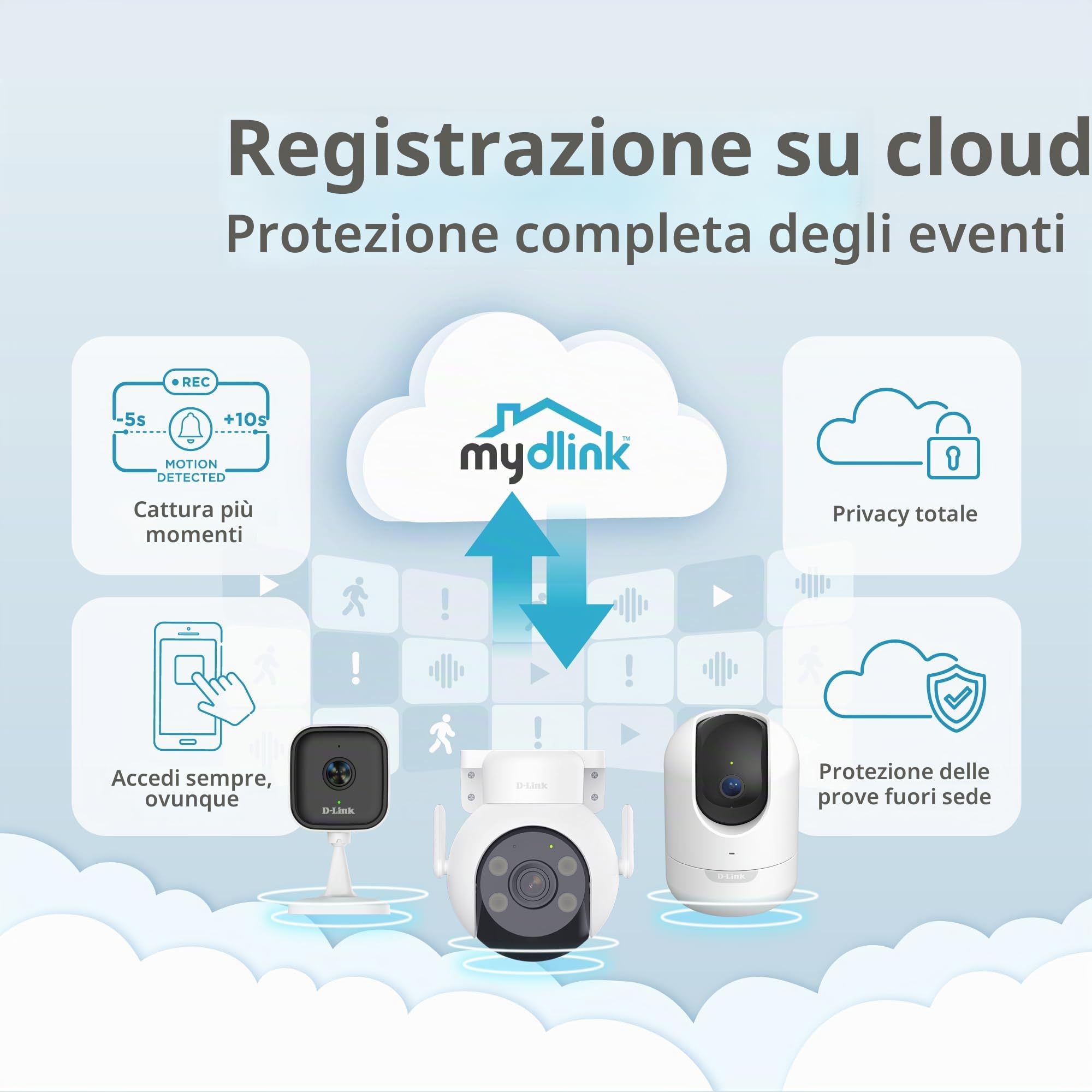 D-Link DCS-8610 Telecamera Wi-Fi Pan & Tilt 2.5K QHD, IA Persone e Cadute, Auto Tracking 360°, Visione Notturna, Audio 2 Vie, Dual Band, Ethernet, microSD, mydlink App