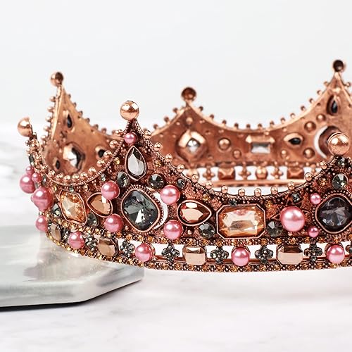 Miniatura 4 de Makone Coronas doradas para mujeres y niñas, accesorios para el cabello para cumpleaños, bodas, bailes, fiestas de novia, disfraz de Halloween,