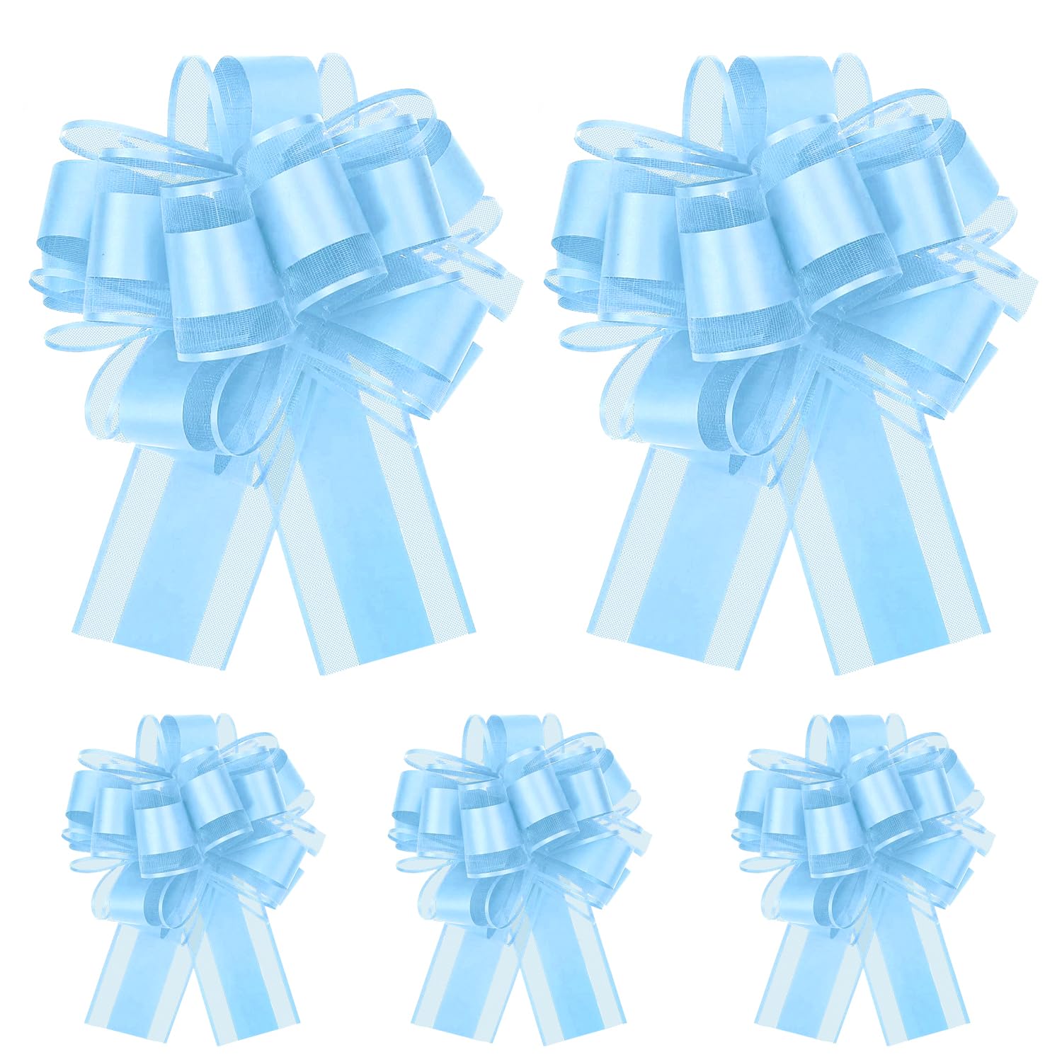 Cinta Azul 15 cm para Coche de Boda, Lazos Grandes para Envolver Regalos y Decoración