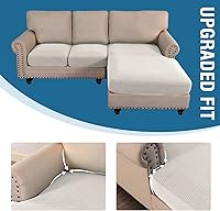 Vista 93 de H.VERSAILTEX 2025 New Sectional Couch Covers 8 Pieces Stretch Sofa Covers for Sectional Sofa Set Separate L Shaped Couch Cover for Both Left/Right