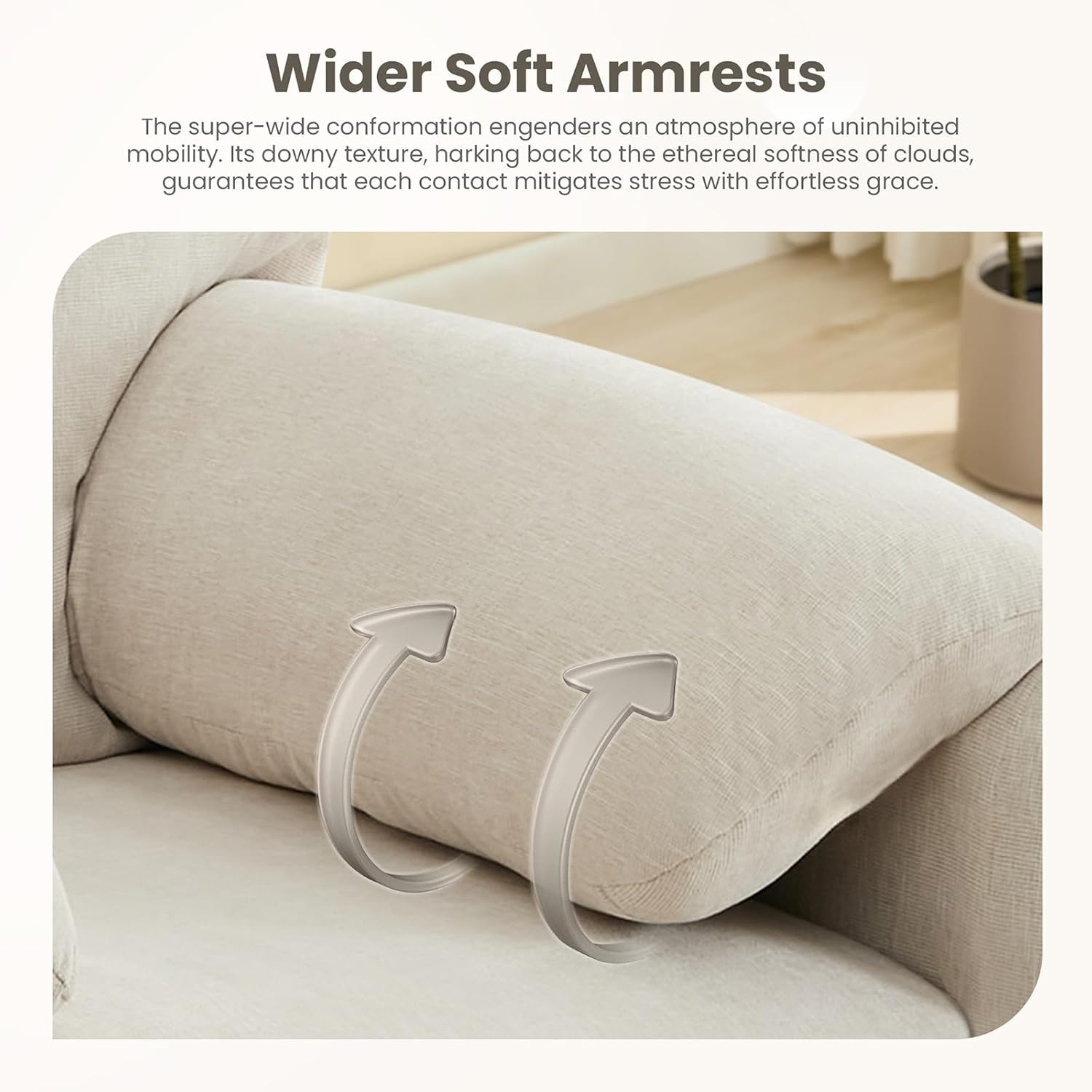 Linen Upholstered Armchair with Pillows, 350 lbs Weight Capacity, Comfy Single Sofa for Living Room, Modern Accent Chair with Sturdy Frame