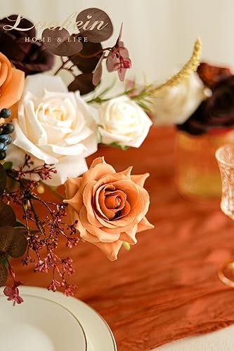 Miniatura 4 de Lookein Flores artificiales para decoración de boda, ramo de novia, centros de mesa, guirnaldas de flores, coronas, arco de pasillo, decoración de