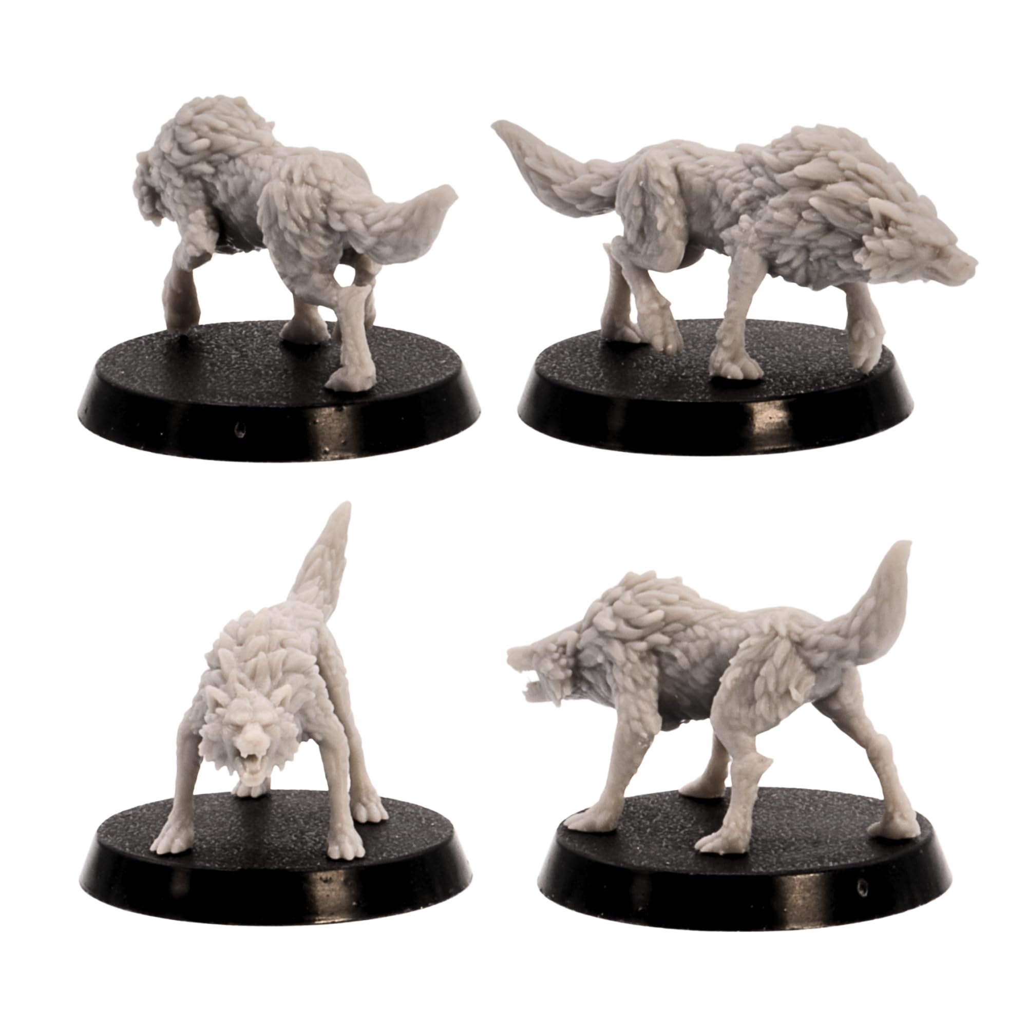 Forest Animals Miniatures Set - 6 Resin Models (Bear, Wolves, Deer) for Tabletop RPGs, Grey, 7cm - Image 4