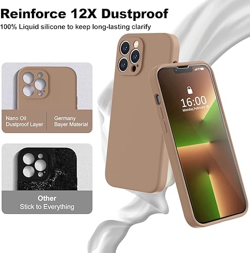 Miniatura 122 de BossKiss Funda compatible con iPhone 14 Pro, silicona mejorada [protección de cámara] [2 protectores de pantalla 9H], forro interior de microfibra