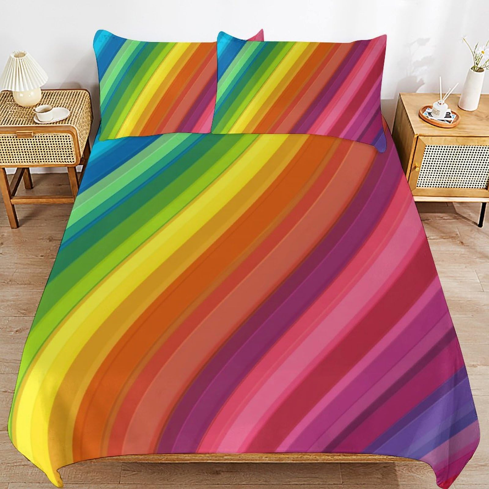 Ropa de cama de arcoíris 135 x 200 cm para llenar de color y alegría el dormitorio juvenil