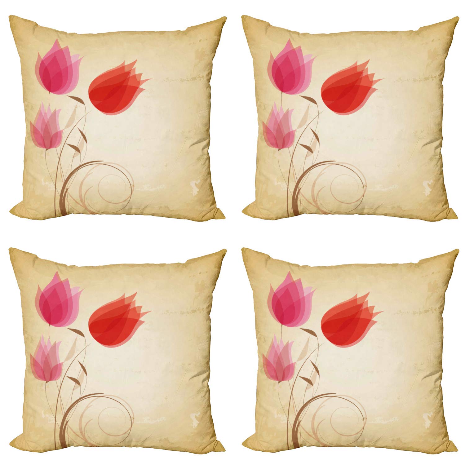 ABAKUHAUS Albero Federe Cuscini Set di 4, Ragazza Pug Che