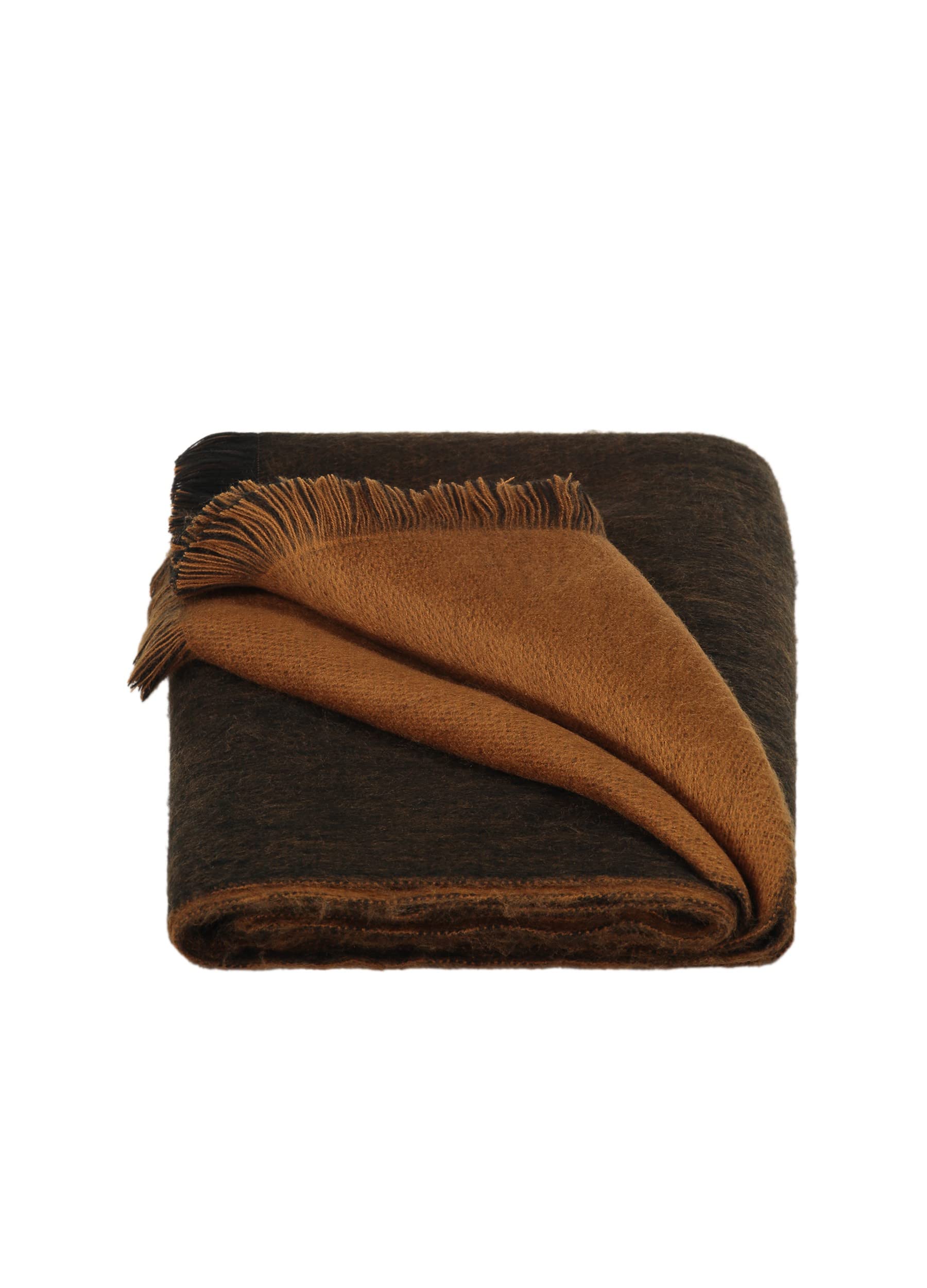 Alpaca Loca Slim Double Scarf Camel/Black H Scarf, One Size