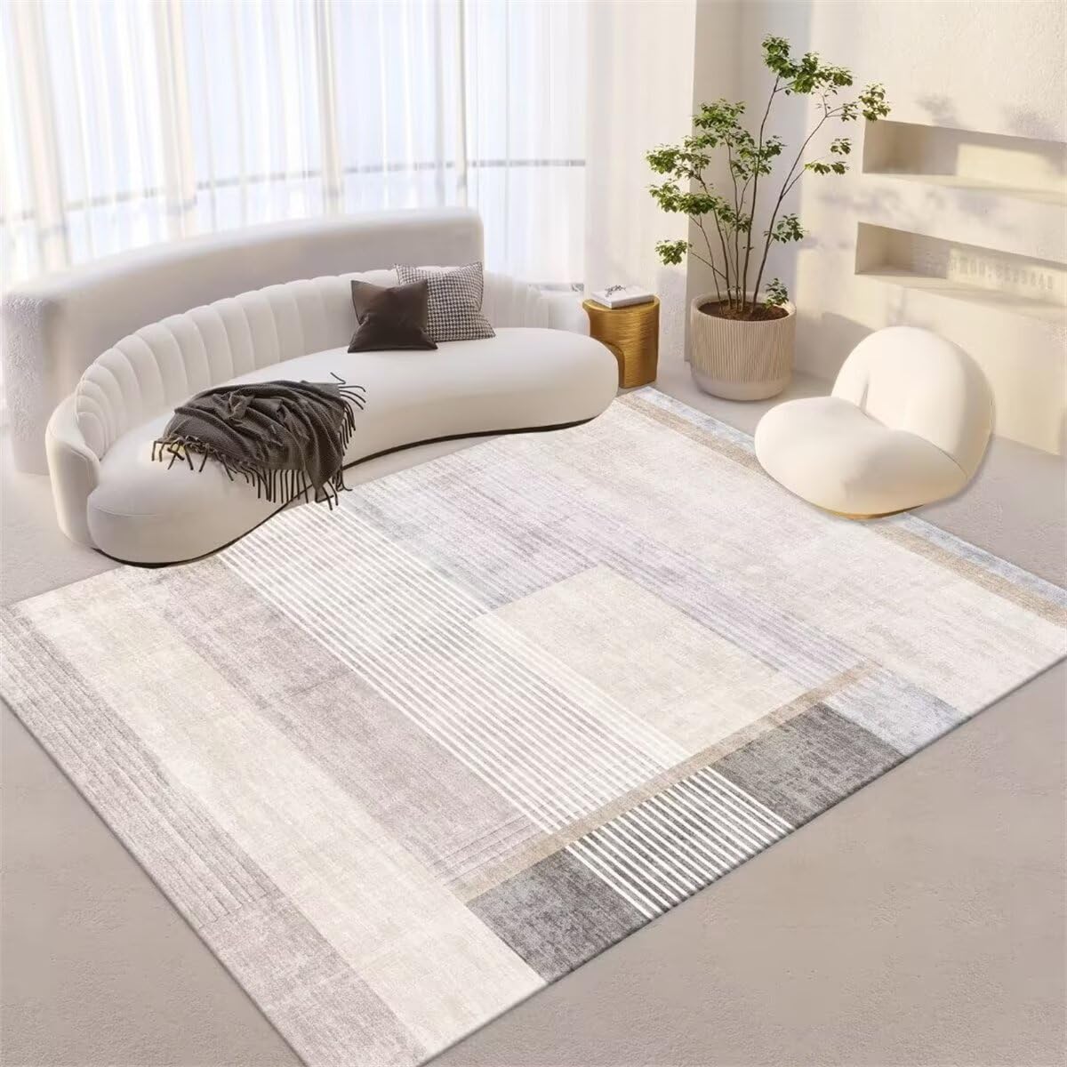 Tapis de chevet gris anti-salissure pour sécuriser la chambre de bébé au quotidien