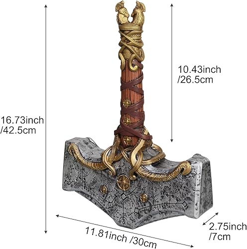 Miniatura 4 de CoserWorld - Martillo de espuma de poliuretano a escala 11, accesorio de disfraz de hachas medievales, armas para cosplay de Halloween