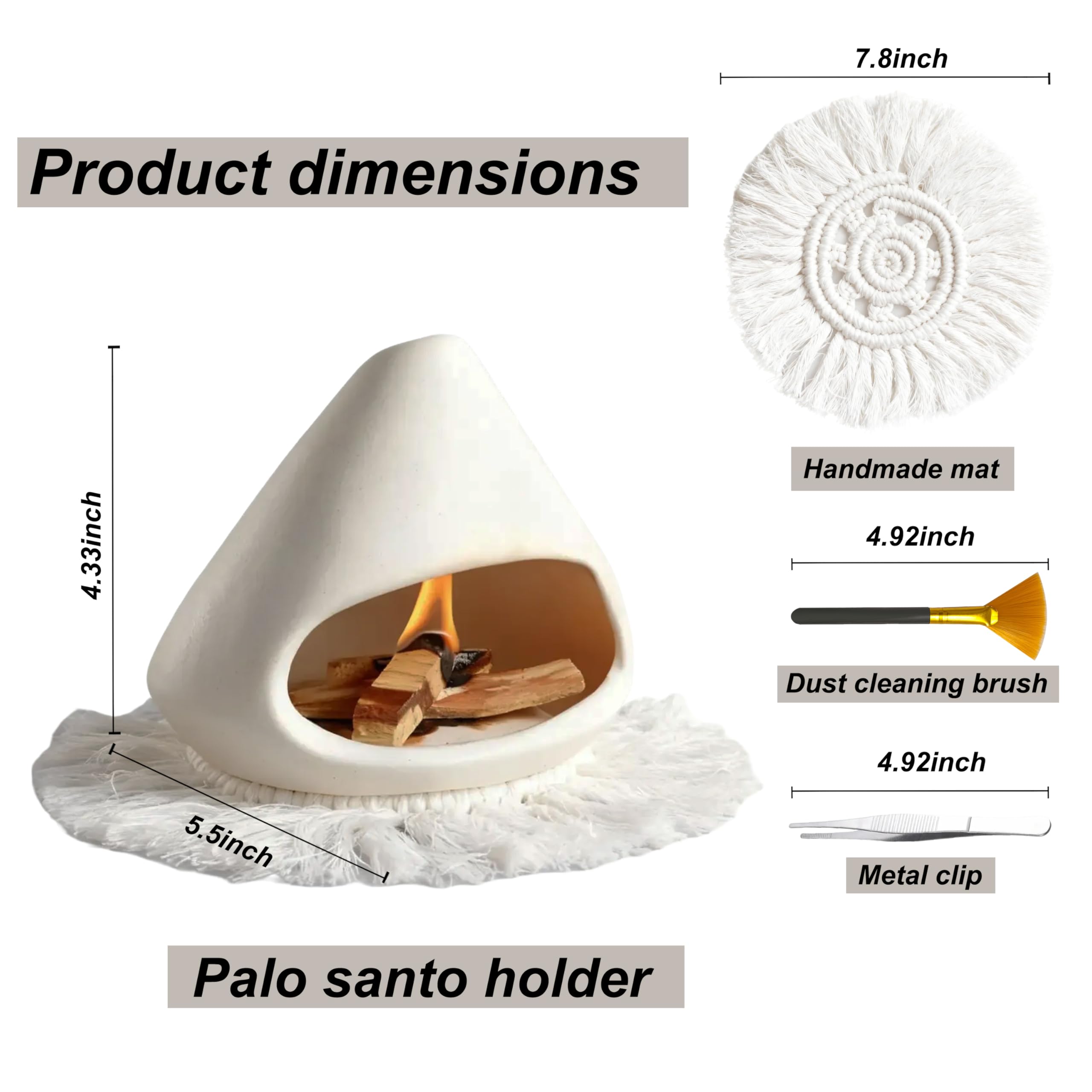 Amazon.com: AKAGUIES Ceramic Palo Santo Holder Burner,Incense Cone