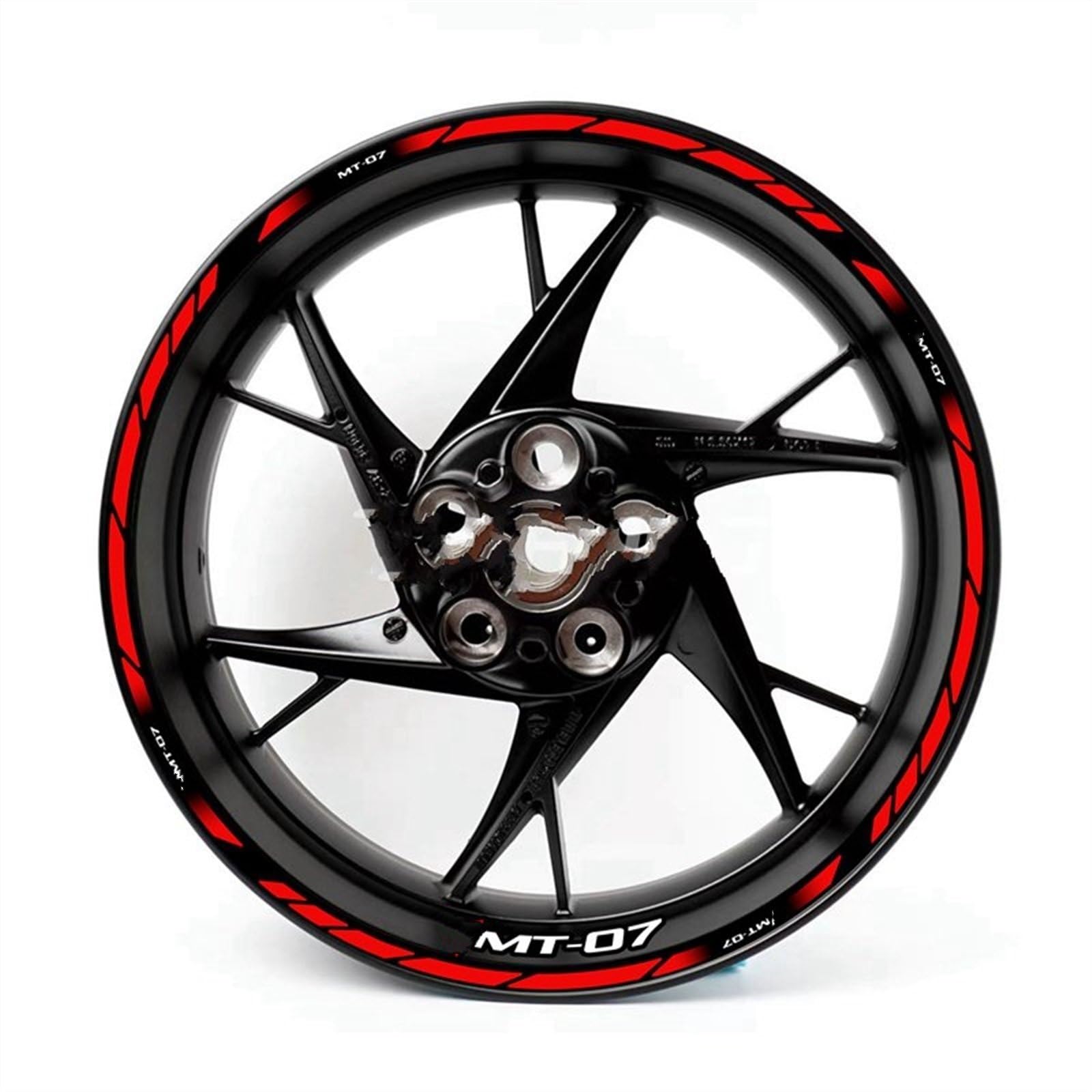 Reflective Motorcycle Wheel Stickers Rim Decal MT07 Set for Yamaha MT 07 2020 2021 Decorative(Color2)
