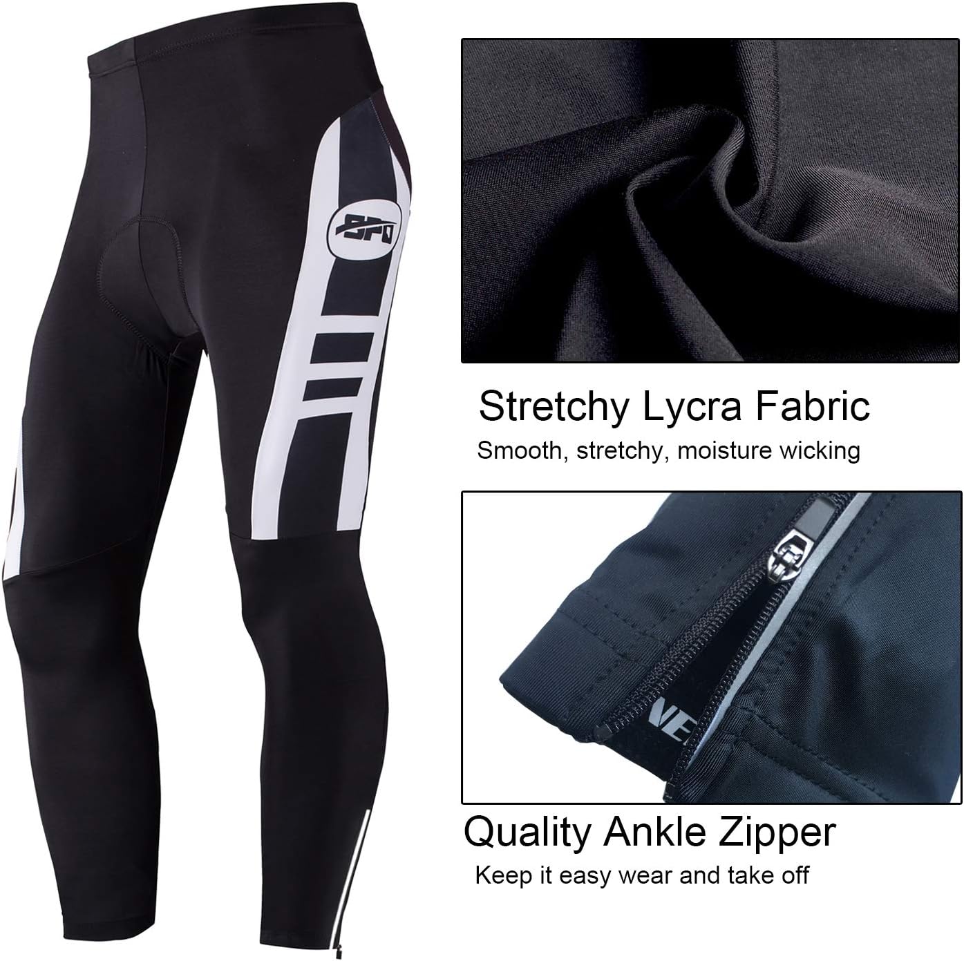 Cycling Pants for Men Road Bike Compression Tights Winter Biking Bottoms with Padding UV Proof - Image 4